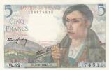 Frankreich 1943 5 Francs - Shepherd - 05-08-1943 - Serial W.52 I / ST