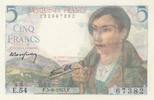 Frankreich 5 francs 5 Francs - Shepherd - 05-08-1943 - Serial E.54 -