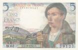 Frankreich 1943 5 Francs - Shepherd - 05-08-1943 - Serial W.62 I / ST