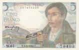 Frankreich 5 francs 5 Francs - Shepherd - 05-08-1943 - Serial W.67 -