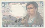 Frankreich 5 francs 5 Francs - Shepherd - 05-04-1945 - Serial W.131 -