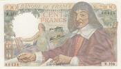 Frankreich 1944 100 Francs - Descartes - 20-07-1944 - Serial R.104 I / ST