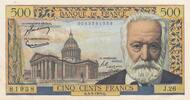 Frankreich 1954 500 Francs - Victor Hugo - 04-03-1954 - Serial J.26 I- / VZ+ / VZ-ST
