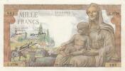 Frankreich 1000 francs 1000 Francs - Deesse Demeter - 11-02-1943 - Serial L.3756 -