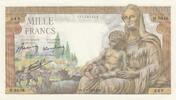 Frankreich 1943 1000 Francs - Deesse Demeter - 08-07-1943 - Serial H.6848 I / ST