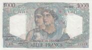 Frankreich 1948 1000 Francs - Minerve and Hercule - 05-05-1948 - Serial V.404 I- / VZ+ / VZ-ST