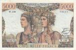 Frankreich 1956 5000 Francs - Sea and Countryside- 01-03-1956 - Serial W.148 I- / VZ+ / VZ-ST