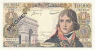 Frankreich  10000 Francs - Bonaparte - 1955 - Specimen - Serial O.00 I / ST