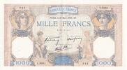 Frankreich 1000 francs 1000 Francs Ceres and Mercury - 21-03-1940 - Serial V.9061 -