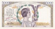 Frankreich 1943 5000 Francs Victory - 18-03-1943 - Serial V.1221 I- / VZ+ / VZ-ST