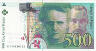 Frankreich 500 francs 500 Francs Pierre and Marie Curie - 1994 - Serial K.029 WITHOUT SECURITY TREAD -