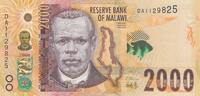 Malawi 2000 kwacha 2000 Kwacha - John Chilembwe - Reserve bank - 01-01-2022 - Serial DA -