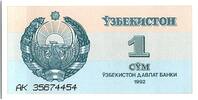 Usbekistan 1 sum 1 Sum, Arms - Mosque - 1992 - P.61 -