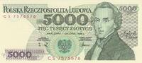 Polen 5000 zlotych 5000 Zlotych 1988 - Frederic Chopin - 1988 -