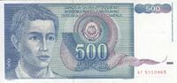Jugoslawien 500 dinara 500 Dinara - Young man - Arms - 1990 -