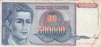 Jugoslawien 500000 dinara 500 000 Dinara - Young man - Arms - 1993 -