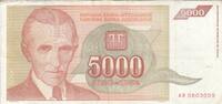 Jugoslawien 5000 dinara 5000 dinara - Nikola Tesla - 1993 -