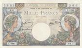 1000 francs 1944 Frankreich 1000 Francs - Commerce and Industry - 20-07-1944 - Serial X.4541 I / ST