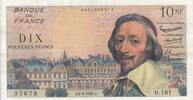 Frankreich 10 francs 10 Nouveaux Francs - Richelieu - 06-04-1961 - Serial O.181 -