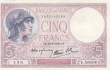 5 francs 1939 Frankreich 5 Francs - Helmeted woman - 13-07-1939 - Serial V.58006 II / VZ+