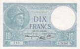 Frankreich 10 francs 10 Francs - Minerva - 07-11-1940 - Serial O.78797 -