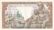 Frankreich 1000 francs 1000 Francs Goddess Demeter - 27-05-1943 - Serial W.5779 -