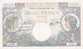 Frankreich 1000 francs 1000 Francs Commerce and Industry - 19-12-1940 - Serial H.962 -