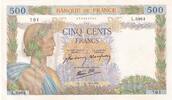 Frankreich 500 francs 500 Francs - The peace - 01-10-1942 - Serial L.6964 -