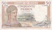 Frankreich 50 francs 50 Francs - Ceres - 21-12-1939 - Serial C.11805 -