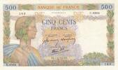Frankreich 500 francs 500 Francs - The peace - 01-10-1942 - Serial U.6964 -