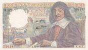 Frankreich 100 francs 100 Francs - Descartes - 12-10-1944 - Serial K.117 -