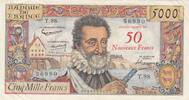 Frankreich 50 nf sur 5000 francs 50 NF on 5000 Francs - Henri IV - 05-03-1959 - Serial T.98 -