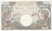 Frankreich 1000 francs 1000 Francs - Commerce and Industry - 20-07-1944 - Serial V.4684 -