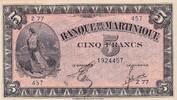 5 francs 1942 Martinique 5 Francs Liberty - 1942 - Serial Z.77 II / VZ+