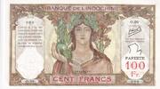 100 francs 1956 Tahiti 100 Francs Statue of Angkor - ND (1956) - Specimen I / ST