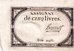 Frankreich 5 livres 5 Pounds - 10 Brumaire Year II (31.10.1793) - Sign. Henriot - Serial 22355 -
