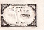 Frankreich 5 livres 5 Pounds - 10 Brumaire Year II (31.10.1793) - Sign. Arnoux - Serial 22355 -