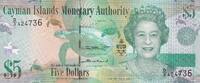 Kaimaninseln 5 dollars 5 Dollars Elizabeth II and Turtles - Parrots - 2018 - Serial D.3 -