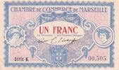 Frankreich 1917 1 Franc - Chamber of Commerce - Marseille - 05-06-1917 - Serial N I- / VZ+ / VZ-ST