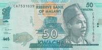 Malawi 50 kwacha 50 Kwacha - Philip Gomani II - Elephant - 2020 - Serial CA -