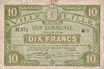 Frankreich 1917 10 francs - City of Lille - 15-12-1917 - Série H 574 - 403 IV / S