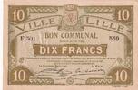 Frankreich 1917 10 francs - City of Lille - 13-07-1917 - Série F 501 - 559 II / VZ