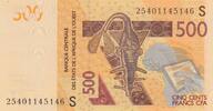 Staaten von Westafrika 500 francs 500 Francs - Stamp - Hippopotamuses - 2025 - Series S -