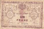 Frankreich  1 Franc - Chambre de Commerce - Rouen - Émission de remplacement - 1917 IV / S
