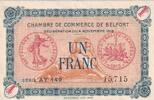 Frankreich 1 franc 1 Franc - Chambre de Commerce - Belfort - Série AY 149 - 04-11-1918 -