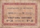 Frankreich 25 centimes 25 Centimes - Compagnie de Béthune - 31-10-1917 - Série 5 -
