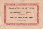 Frankreich 25 centimes 25 Centimes - Compagnie de Béthune - 01-01-1915 - Série 1 -