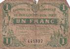 Frankreich 1 franc 1 Franc - Chambre de commerce - Boulogne sur Mer - 01-01-1925 -