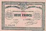 Frankreich 2 francs 2 Francs - Chambre de commerce - Boulogne sur Mer - 14-08- 1914 -