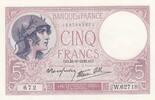Frankreich 5 francs 5 Francs - Personification of France - 29-09-1939 - Series W.62718 672 -